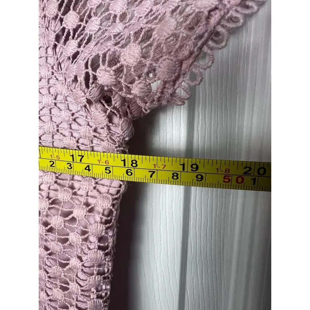 Ann Taylor Petite Shift Lined Lace Overlay Dress Blush Dusty Rose Size 4P - Picture 8 of 8